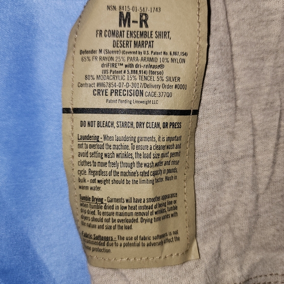 USMC FROG FR COMBAT ENSEMBLE SHIRT DESERT MARPAT BROWN SIZE MEDIUM NWT... - Picture 3 of 13